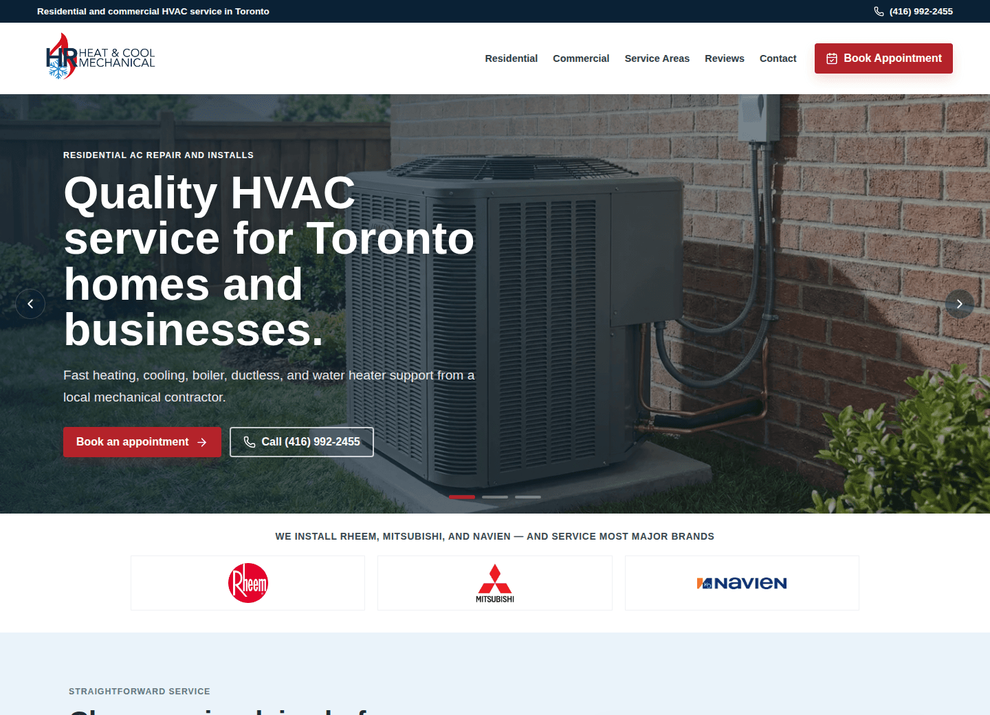 HR Heat & Cool Mechanical website screenshot