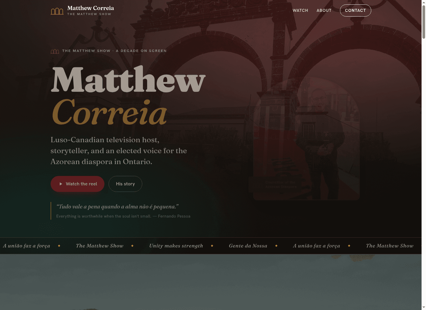 Matthew Correia website screenshot